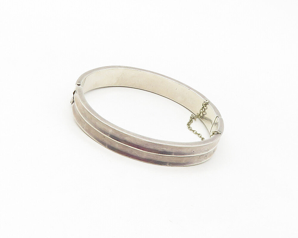 ALFRED VILLASANA MEXICO 925 Sterling Silver Vintage Hinge Bangle Bracelet BT6687