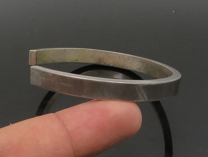 FITCH 925 Silver  Vintage Minimalist Dark Tone Smooth Cuff Bracelet  BT9255