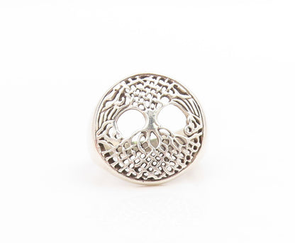 925 Sterling Silver Vintage Ring Celtic Tree Of Life Cut Out Band  Sz 6  RG34092
