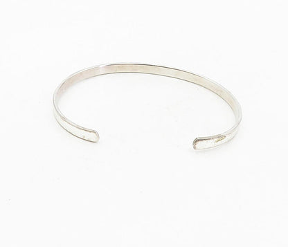 925 Sterling Silver  Vintage Peace Faith Love Stamped Cuff Bracelet  BT3971