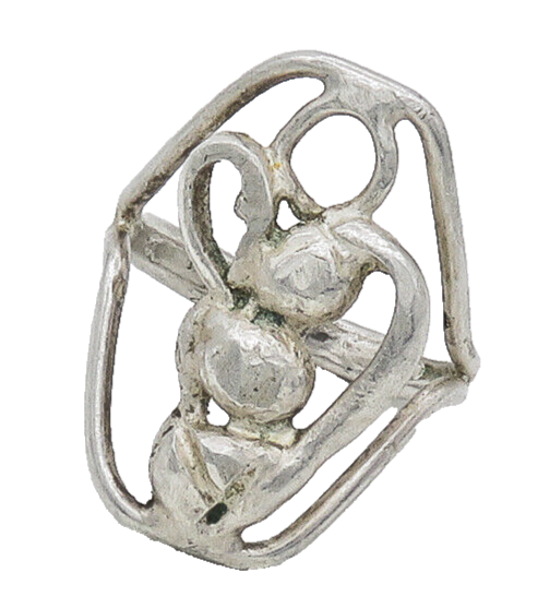 925 Sterling Silver  Vintage Sculpted Design Smooth Band Ring Sz 8  RG16875