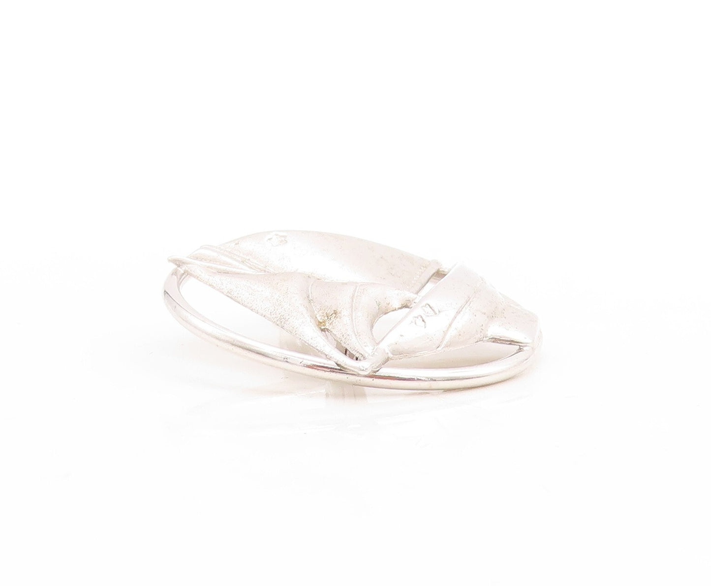 925 Sterling Silver Vintage Brooch Pin Designer Cutout Boat  BP11447