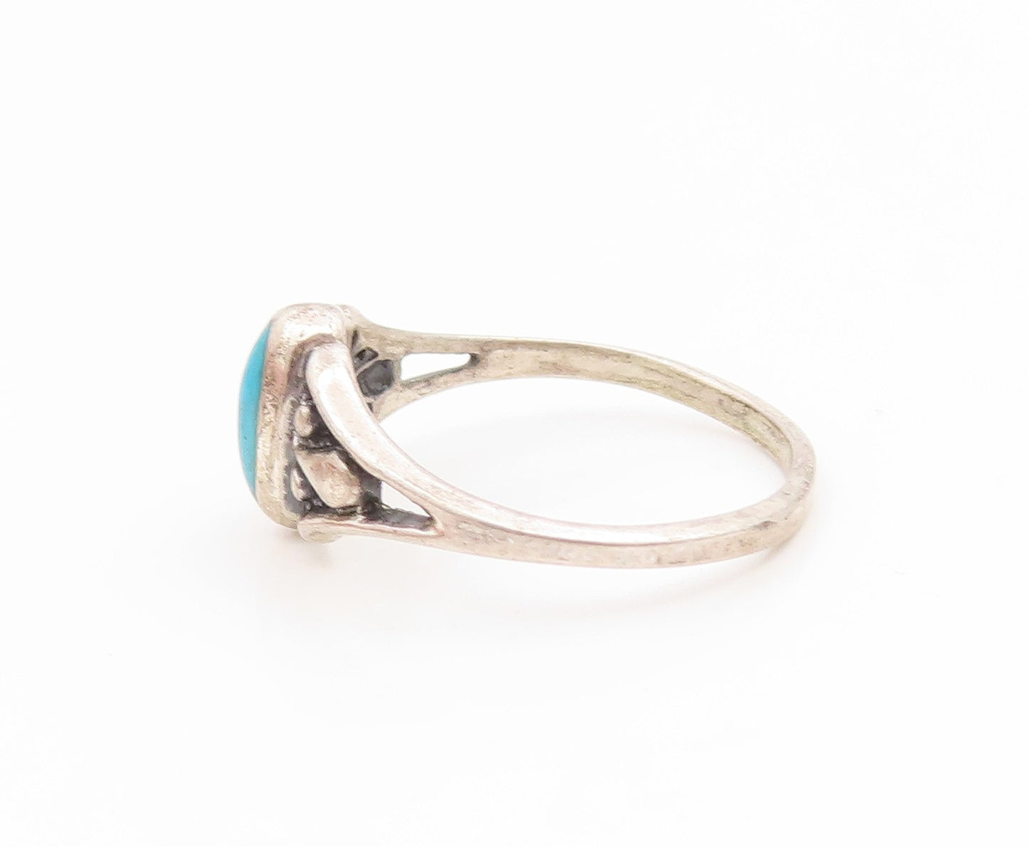925 Sterling Silver Vintage Ring SILVER CLOUD Turquoise Band  Sz 6.5  RG35120
