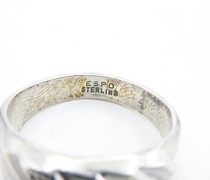 ESPO 925 Silver  Vintage Petite Topaz Shiny Graduated Band Ring Sz 7  RG6664
