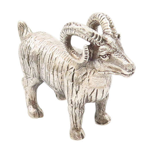 925 Sterling Silver Vintage Decorative Piece Etched Big Horn Sheep Charm  TR4079