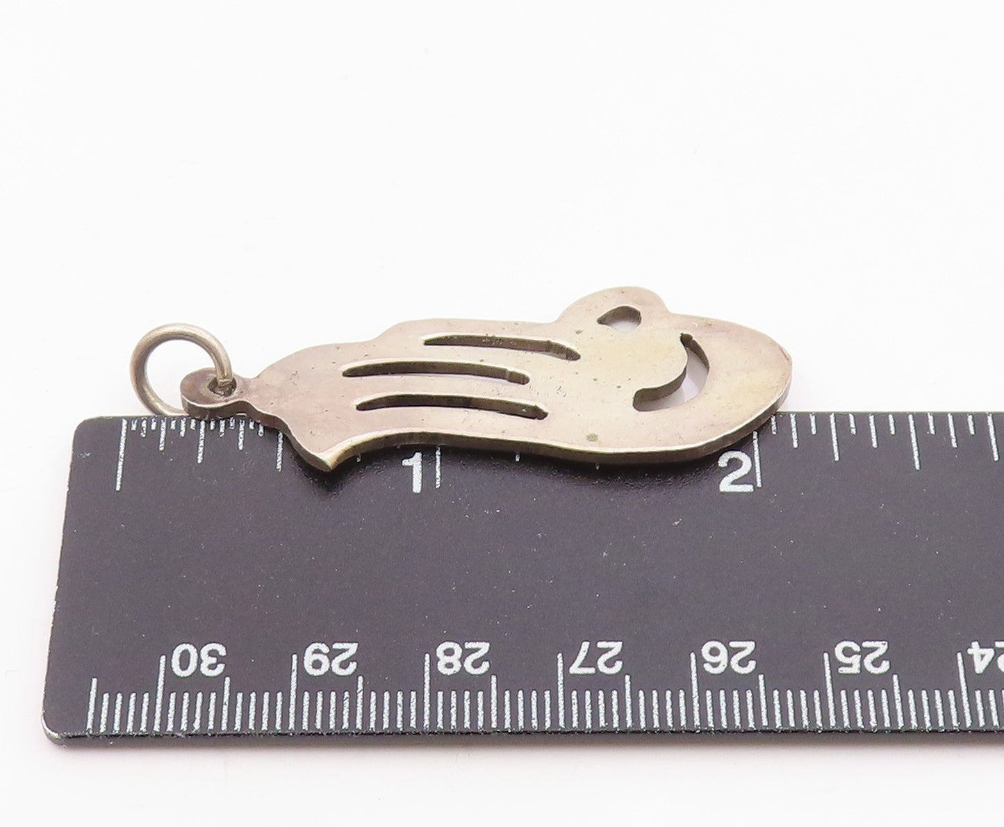 925 Sterling Silver  Vintage Shiny Smooth Cutout Bird Motif Pendant  PT17970