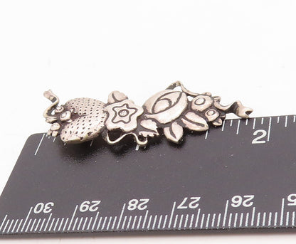 925 Sterling Silver Vintage Brooch Designer Brutalist Collage Cutout  BP11487