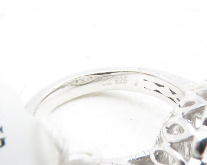 VANNA K. 925 Sterling Silver  Cubic Zirconia Shiny Cocktail Ring Sz 6  RG12428