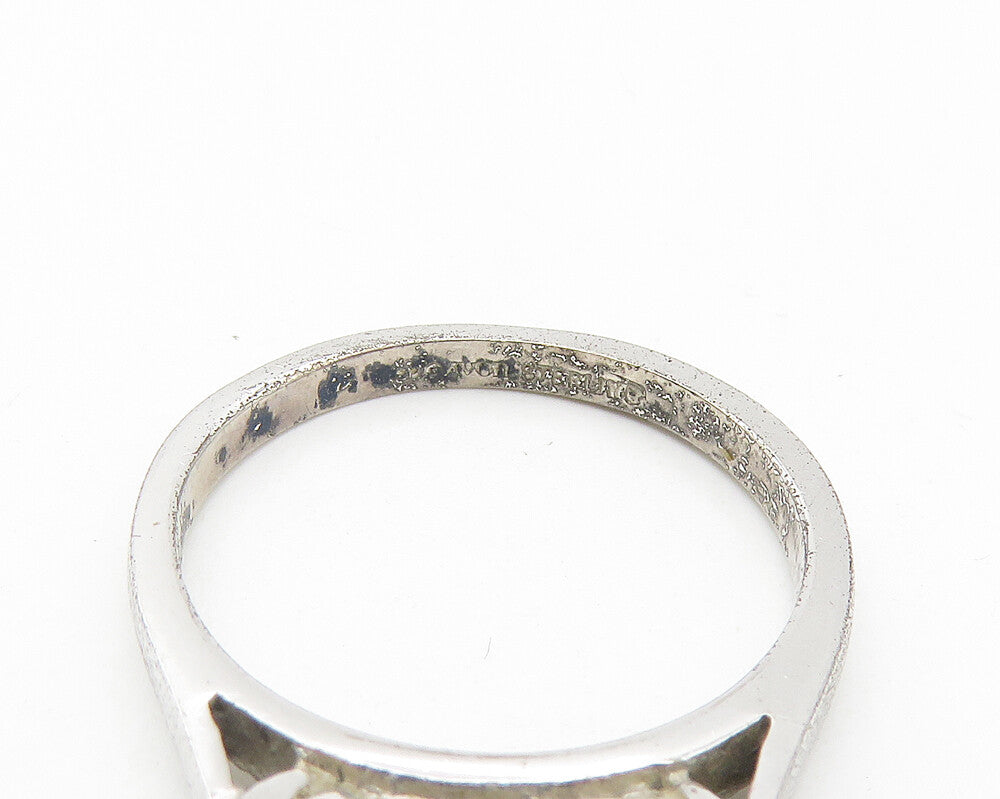 AVON 925 Sterling Silver  Petite Prong Set Topaz Shiny Band Ring Sz 6  RG10787
