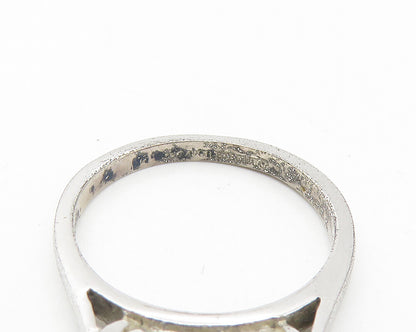 AVON 925 Sterling Silver  Petite Prong Set Topaz Shiny Band Ring Sz 6  RG10787