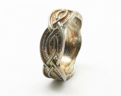 925 Sterling Silver  Vintage Infinity Twist Large Band Ring Sz 11 RG11435
