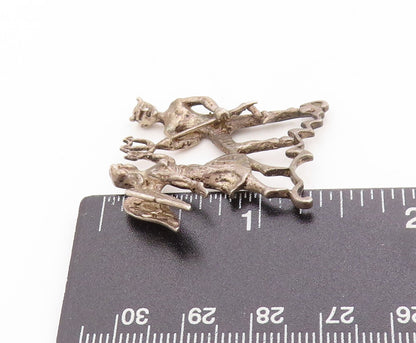 925 Sterling Silver Vintage Pendant Heaven & Hell Tango Cut Out Design  PT25134