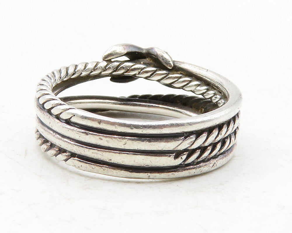 DAVID YURMAN 925 Sterling Silver Vintage Genuine Diamonds Band Ring Sz 7 RG12625