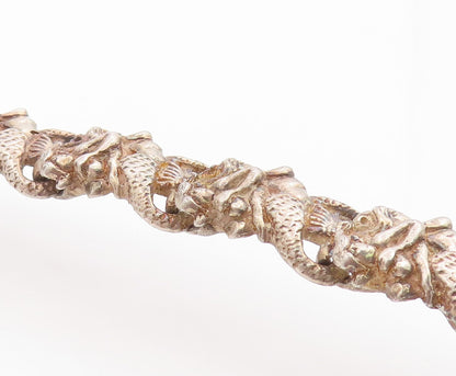 925 Sterling Silver Vintage Bracelet Brutalist Mermaid Link Design  BT12061