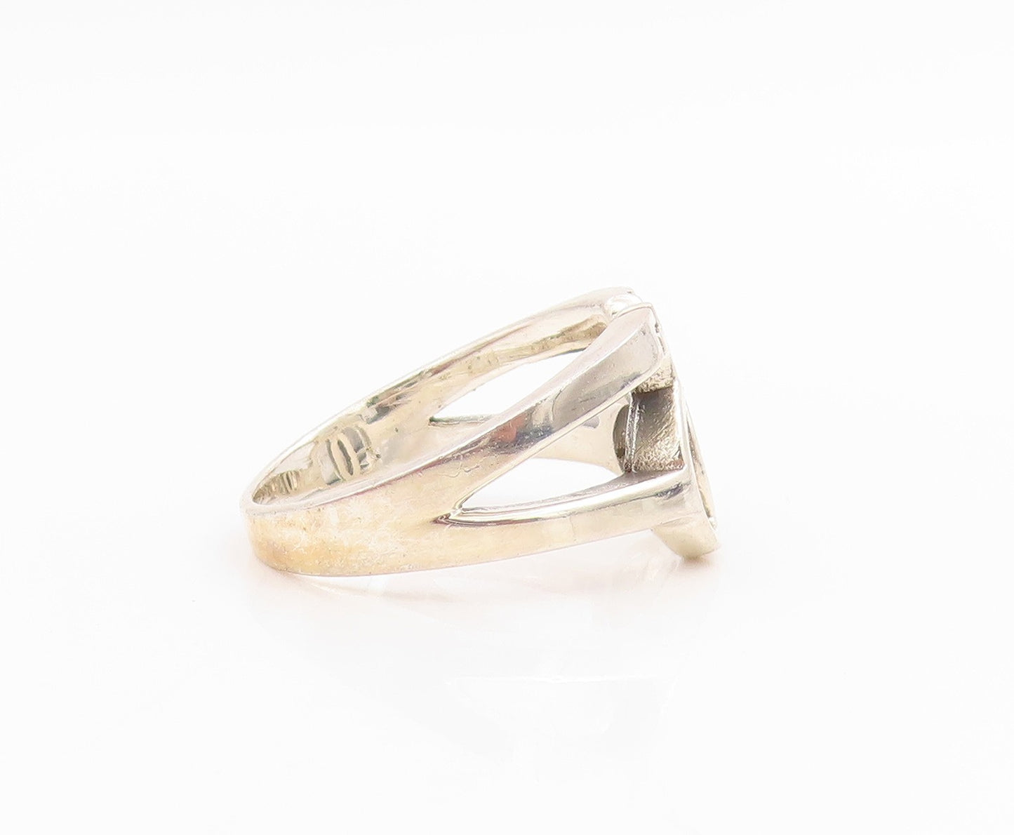 925 Sterling Silver Vintage Ring Classic Double Venus Symbol Band  Sz 9  RG33785