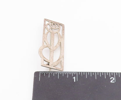 ENGLAND 925 Sterling Silver  Vintage Shiny Smooth Outline Brooch Pin  BP8336