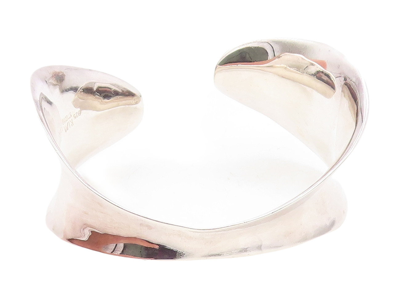 RLM STUDIO 925 Silver  Shiny Polished Concave Tapered Cuff Bracelet  BT2773