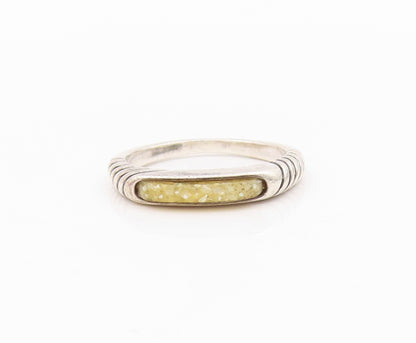 925 Sterling Silver Vintage Ring CAROLYN POLLACK Grooved Gemstone  Sz 5  RG31754