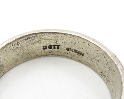 TED OTT NAVAJO 925 Silver  Vintage Bear Pattern Band Ring Sz 10.5  RG18238