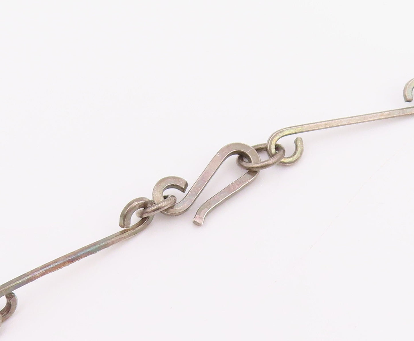 925 Sterling Silver Vintage Necklace ISRAEL Linked Loop Chandelier Chain  NE4759