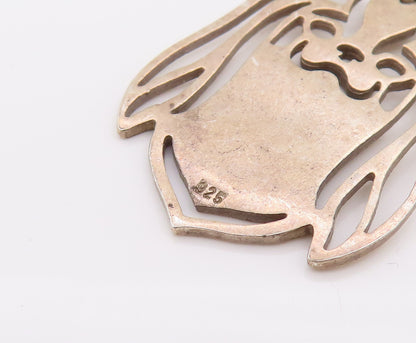 925 Sterling Silver  Vintage Happy Dog Outline Cutout Pendant  PT22180