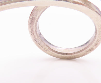 925 Sterling Silver Vintage Bracelet MEXICO Cutout Swirled Loop Cuff  BT10350