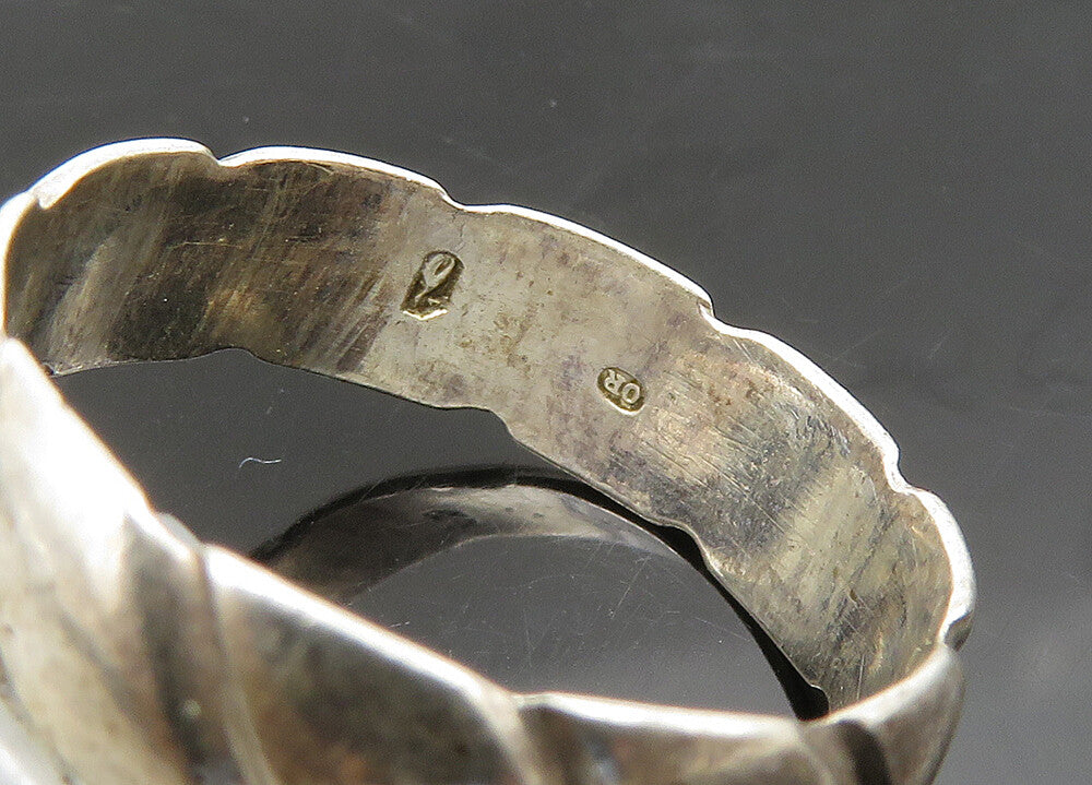 RUSSIA 925 Sterling Silver  Vintage Shiny Twist Band Ring Sz 6.5  RG21871