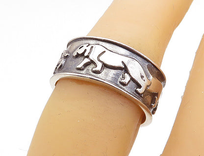 MEXICO 925 Sterling Silver  Vintage Oxidized Animal Band Ring Sz 6.5  RG3861