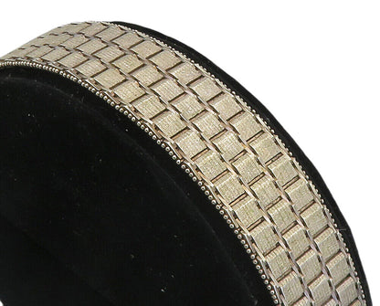 925 Sterling Silver Vintage Textured Square Link Flat Chain Bracelet  BT3985