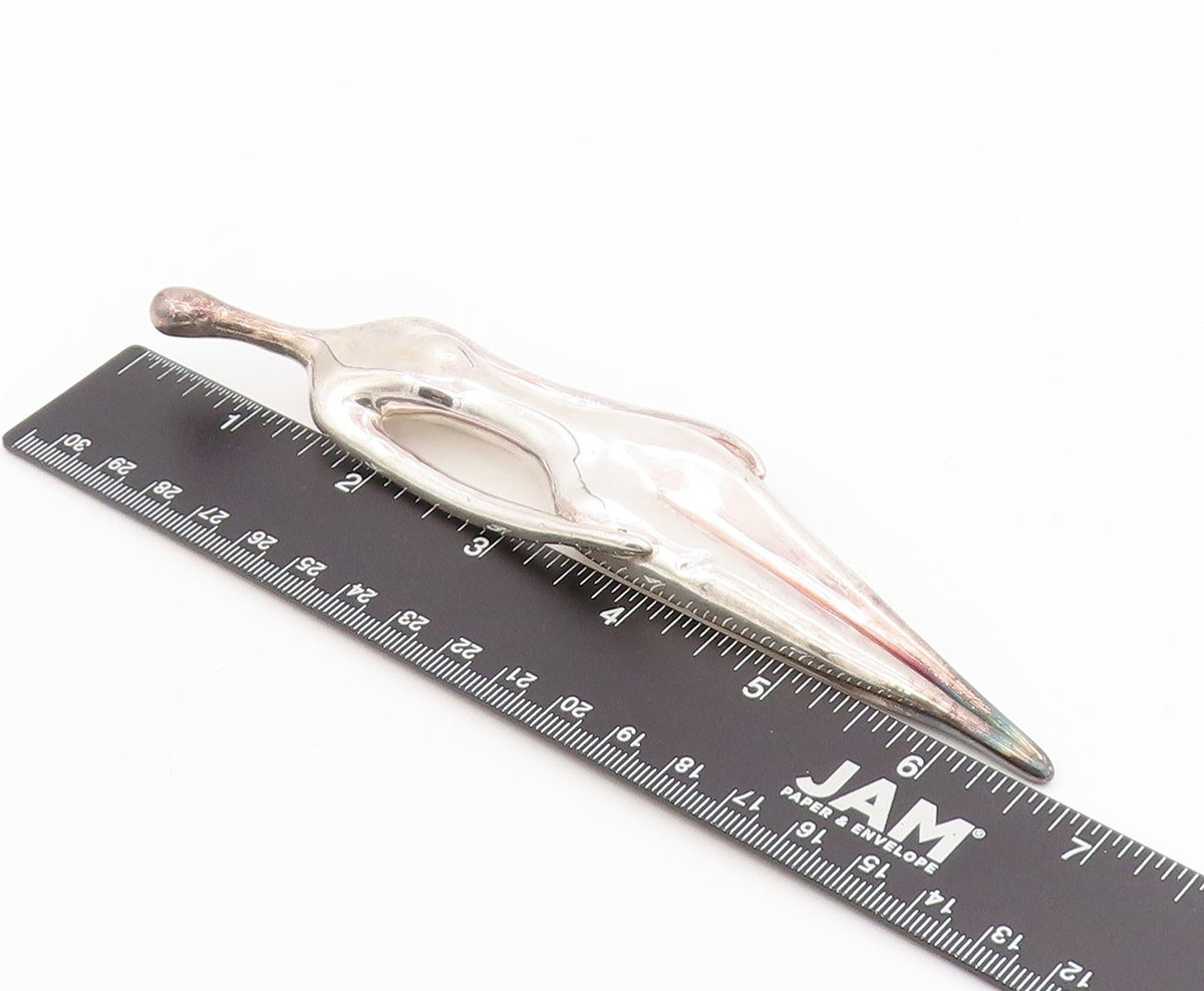 925 Sterling Silver Vintage Brooch RUTH BLOCH Large Women Figurine Pin  BP12118