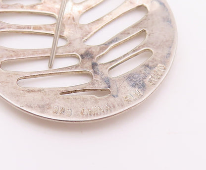 925 Sterling Silver Vintage Earrings RLM Cutout Ribs Design Coin  EG13627