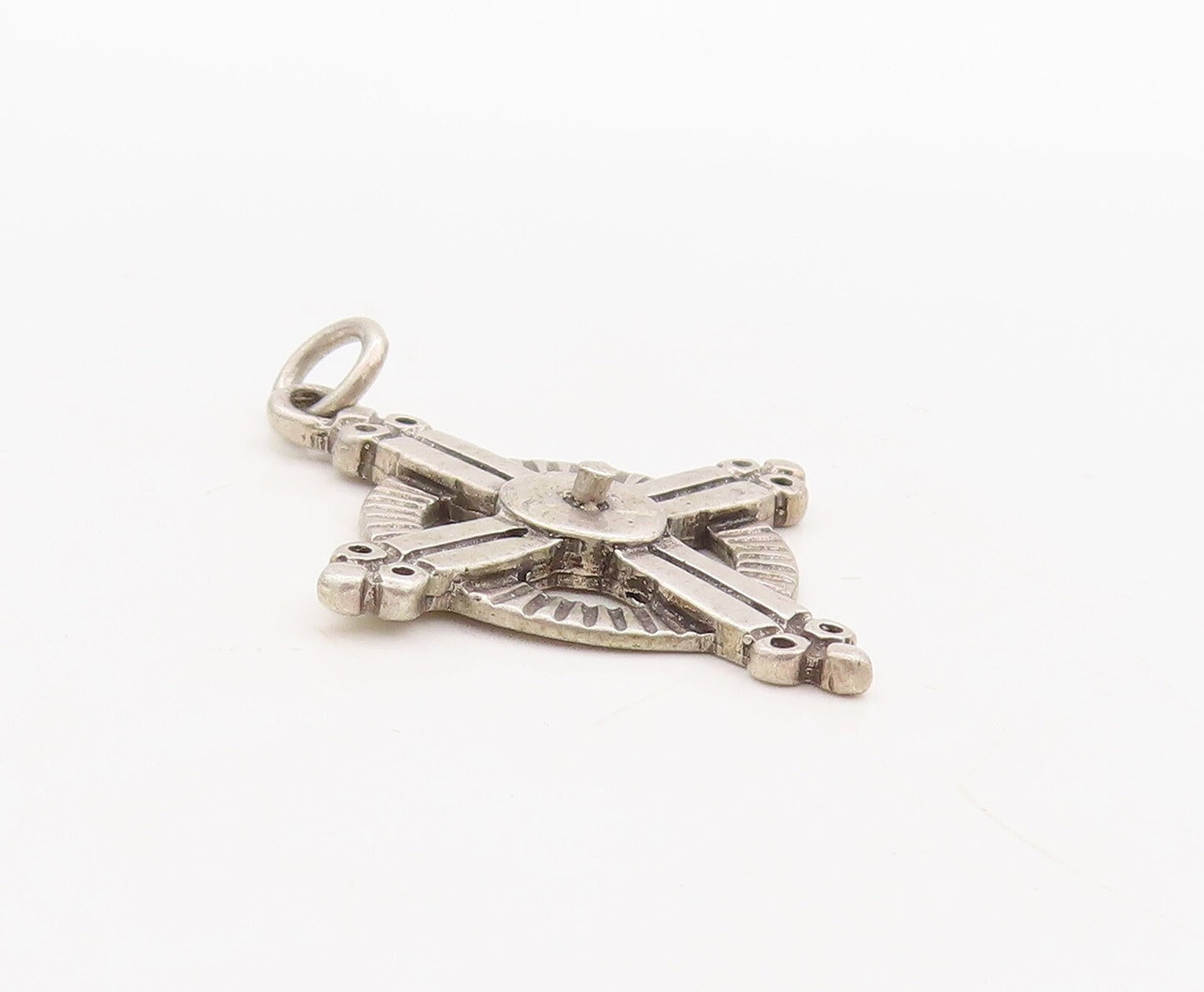 925 Sterling Silver Vintage Pendant Antique Trible Design Cutout  PT23678