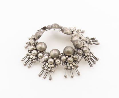 925 Sterling Silver Vintage Bracelet TAXCO Bubble Doll Cluster Link  BT12158