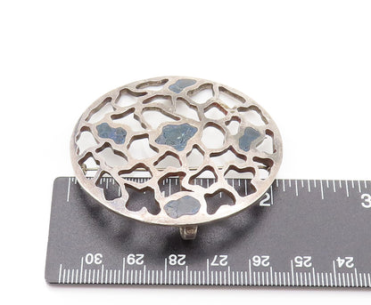MIGUEL MELENDEZ 925 Silver  Vintage Openwork Sodalite Brooch Pin  BP10126