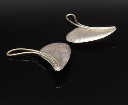 LOUIS BOOTH 925 Silver  Vintage Modernist Teardrop Clip Back Earrings  EG12193