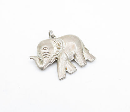 925 Sterling Silver Vintage Hollow Dark Tone Elephant Motif Pendant PT2512