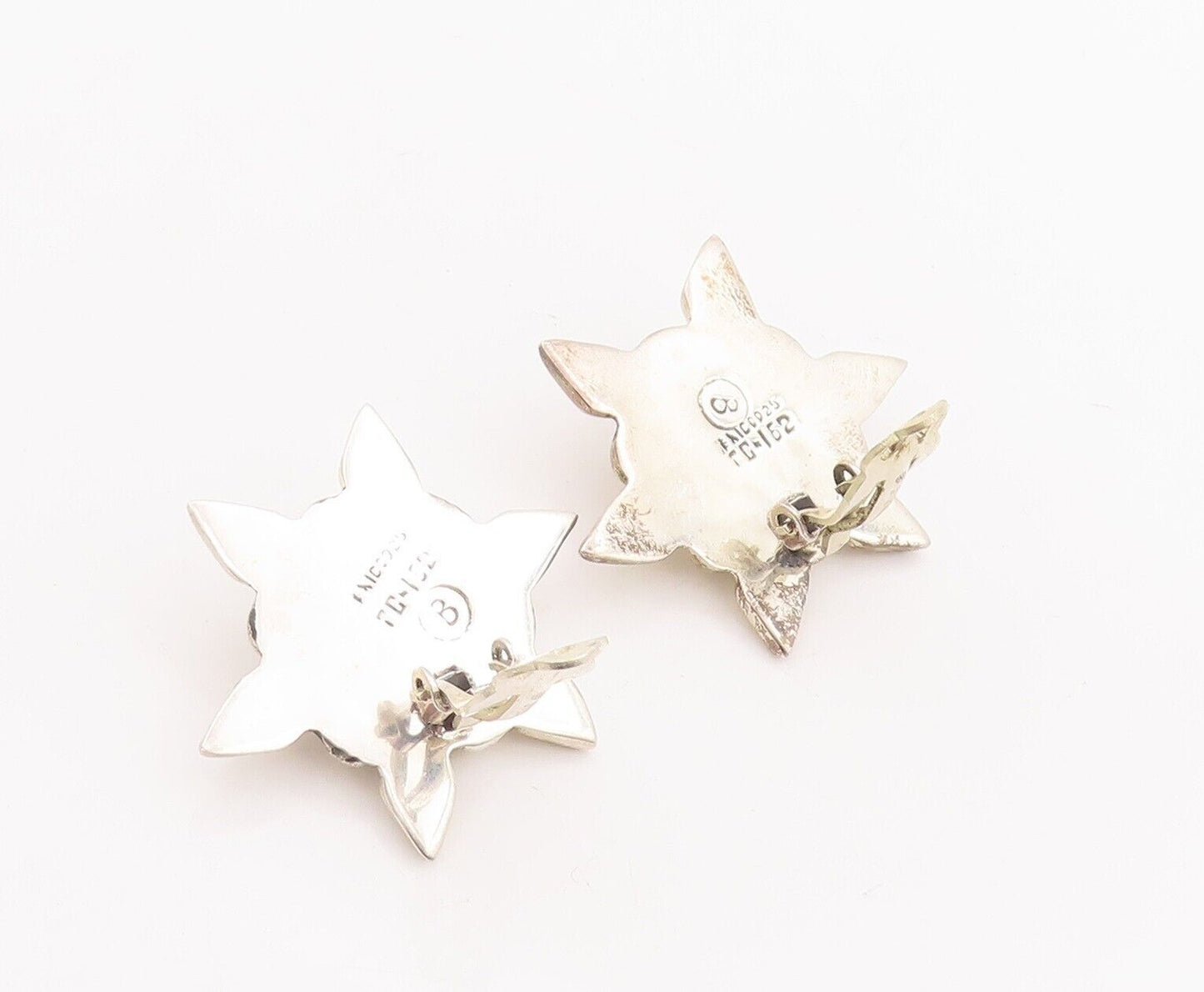 925 Sterling Silver Vintage Earrings BERNICE GOODSPEED Puffed Flower  EG13079