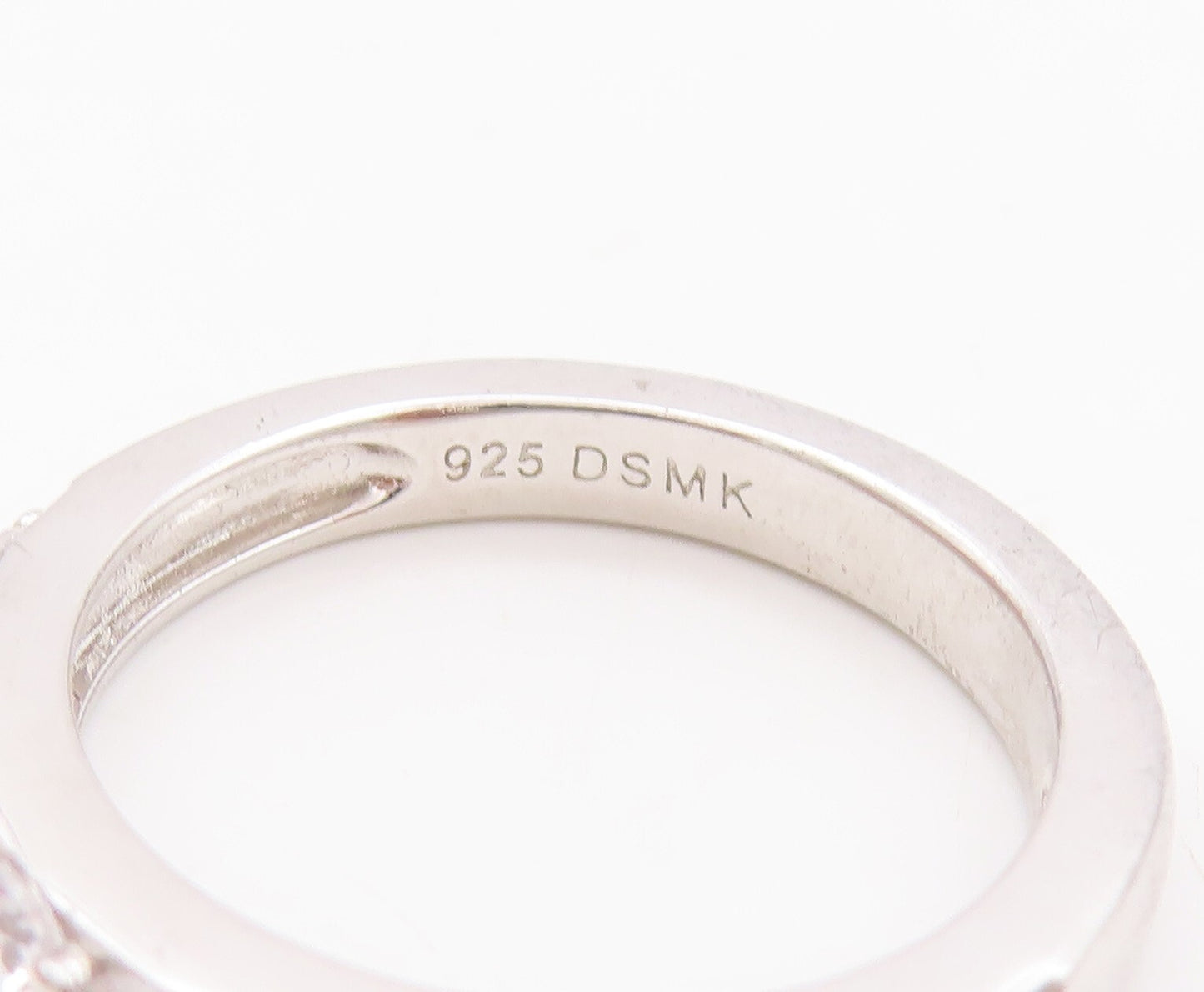 925 Sterling Silver Vintage Ring Minimalist Two Tone CZ Stackable  Sz 7  RG29470
