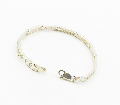 925 Sterling Silver   Shiny Crescent Moon & Star Hinge Chain Bracelet  BT6402