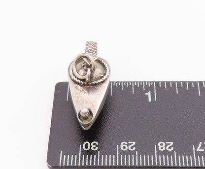 925 Sterling Silver Vintage Pendant 3D Carved Dark Tone Genie Lamp  PT24372
