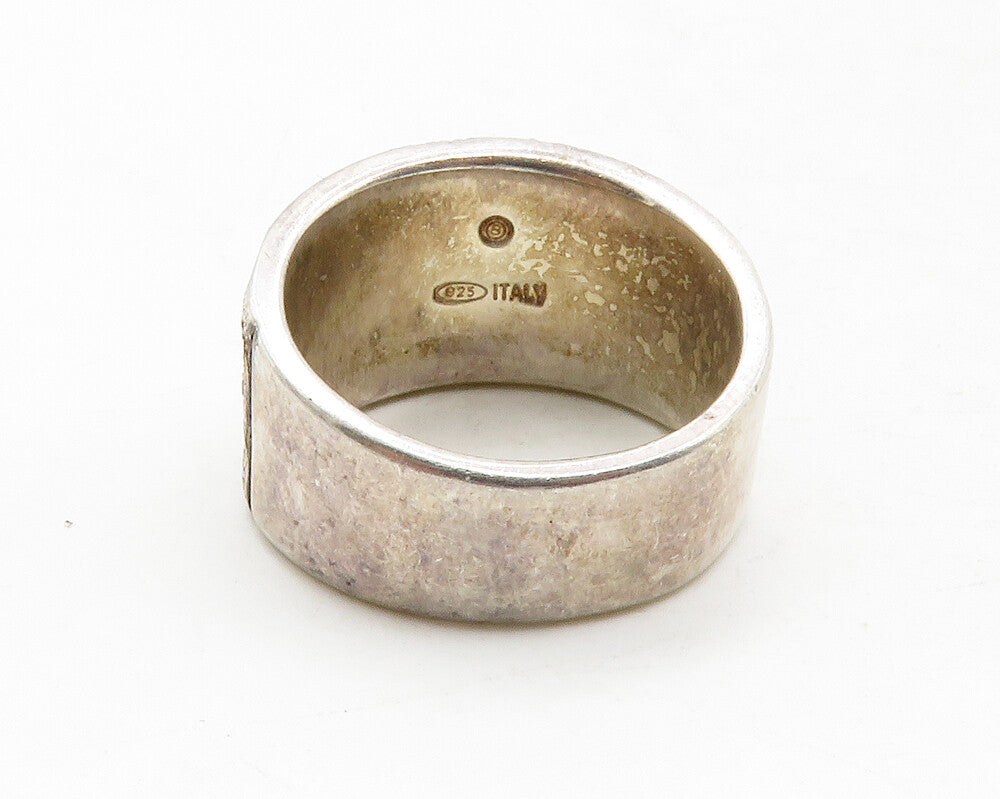925 Sterling Silver  Vintage Textured Detail Tapered Band Ring Sz 8  RG12812