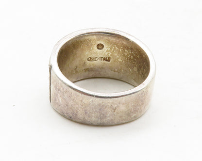 925 Sterling Silver  Vintage Textured Detail Tapered Band Ring Sz 8  RG12812