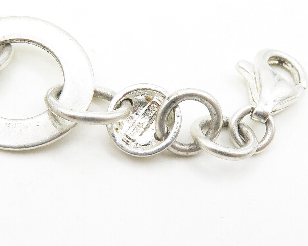 DAVID SIGAL 925 Sterling Silver Vintage Open Circle Link Chain Necklace  NE2811