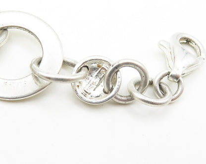 DAVID SIGAL 925 Sterling Silver Vintage Open Circle Link Chain Necklace  NE2811