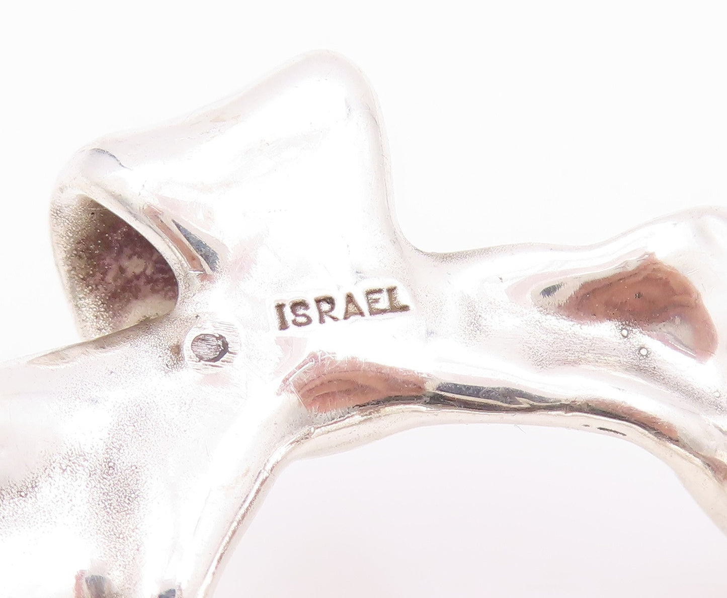 925 Sterling Silver Vintage Pendant ISRAEL Large Brutalist Cutout  PT24033