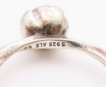 925 Sterling Silver Vintage Ring PANDORA Elegant Pearl Rose Band Sz 9.5 RG36286
