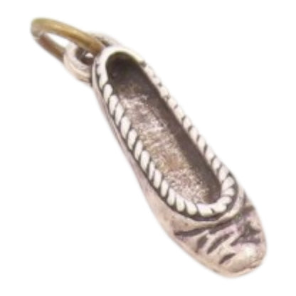925 Sterling Silver  Vintage Petite Ballerina Flat Shoe Pendant  PT18025