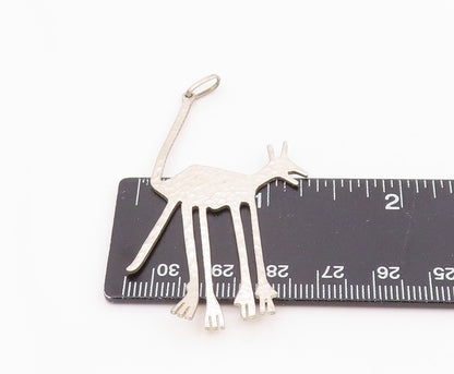925 Sterling Silver Vintage Pendant PERU Hammered Animal Figurine Cutout PT26005