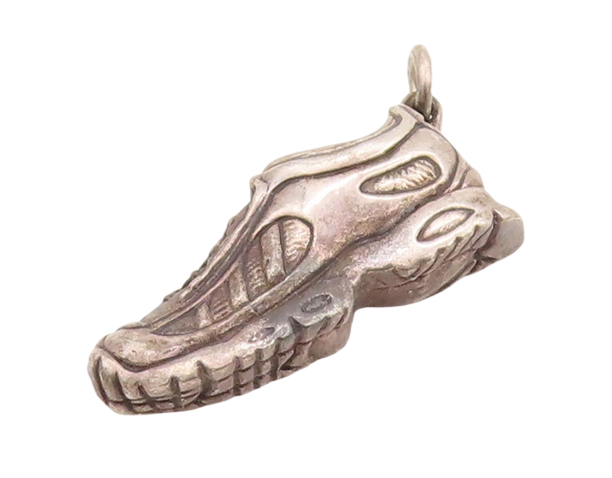 925 Sterling Silver Vintage Pendant BREAKELL 3D Carved Shoe Charm  PT23463