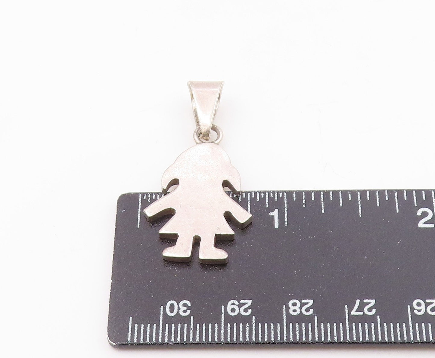 MEXICO 925 Sterling Silver  Vintage Little Girl Silhouette Pendant  PT17645
